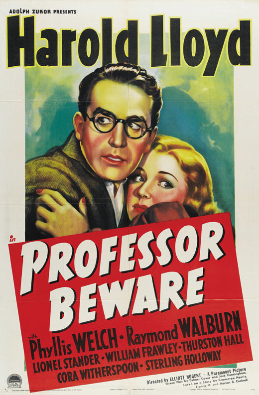 Professor Beware Movie Poster Print showcasing classic cinema.