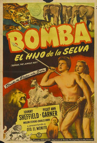Bomba, the Jungle Boy Movie Poster Print featuring vibrant jungle imagery.