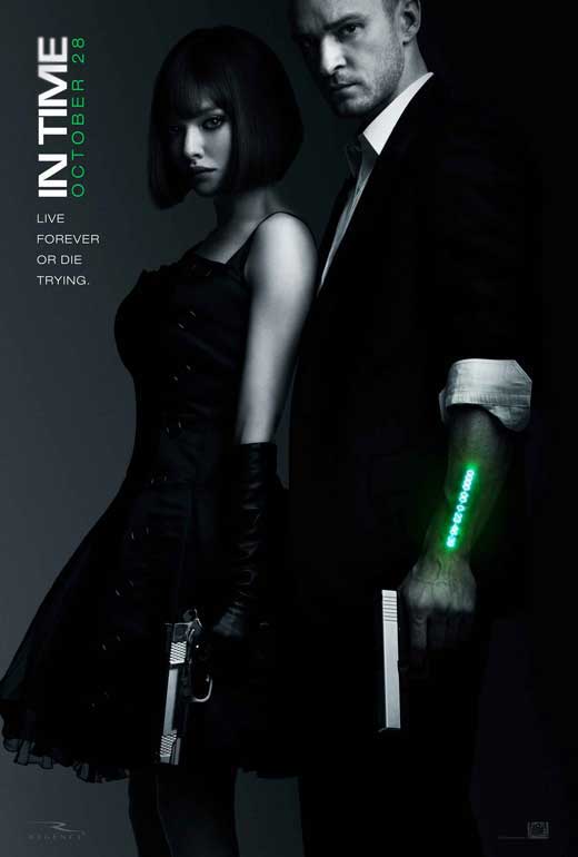 In Time Movie Poster Print featuring a sci-fi theme.