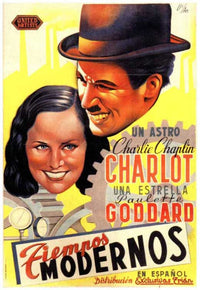 Modern Times Movie Poster Print featuring classic Charlie Chaplin film.