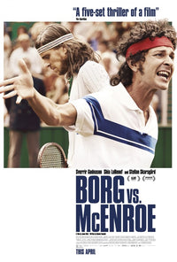 Borg vs McEnroe Movie Poster Print showcasing the intense tennis rivalry.
