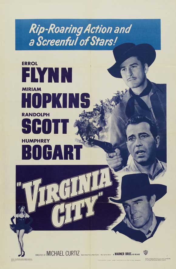 Virginia City Movie Poster Print featuring vibrant colors and classic Western imagery.