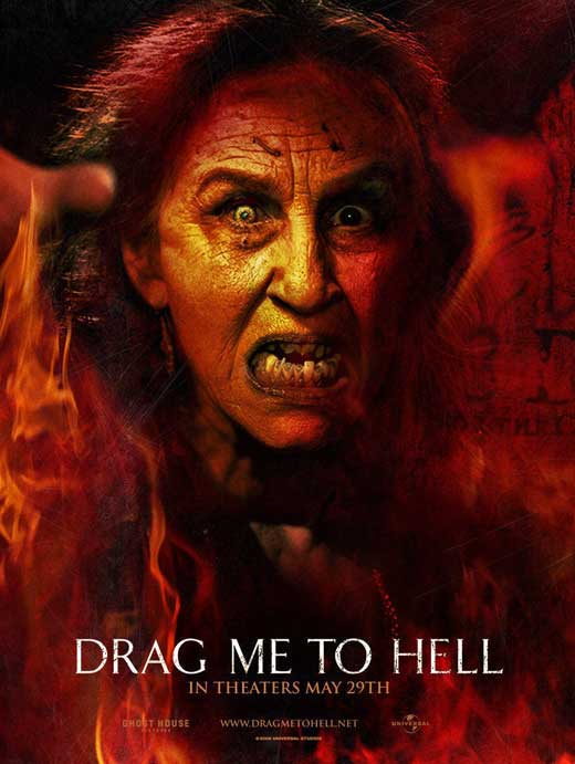 Drag Me to Hell movie poster print featuring intense horror imagery.
