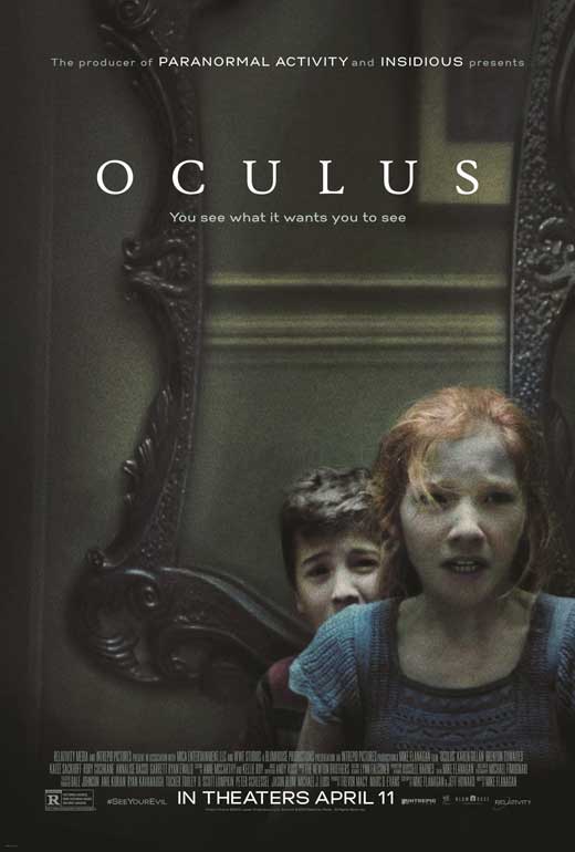 Oculus Movie Poster Print showcasing horror film artwork.