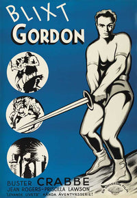 Flash Gordon Movie Poster Print showcasing vibrant colors and iconic imagery.