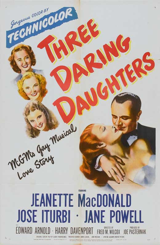 Three Daring Daughters Movie Poster Print showcasing classic cinema art.