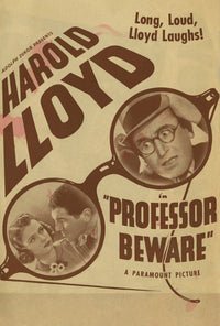 Professor Beware Movie Poster Print showcasing vibrant colors and whimsical design.