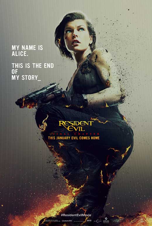 Resident Evil: The Final Chapter Movie Poster Print showcasing intense cinematic action.