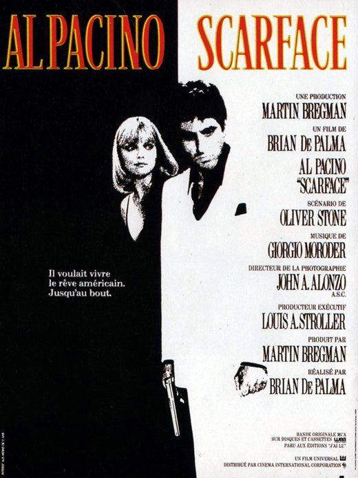 Scarface Movie Poster Print featuring iconic film artwork.