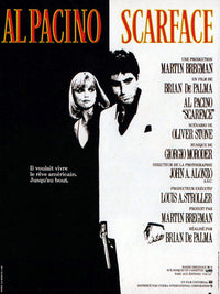 Scarface Movie Poster Print featuring iconic film artwork.
