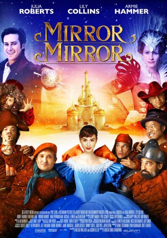 Mirror Mirror Movie Poster Print featuring whimsical fairy tale design