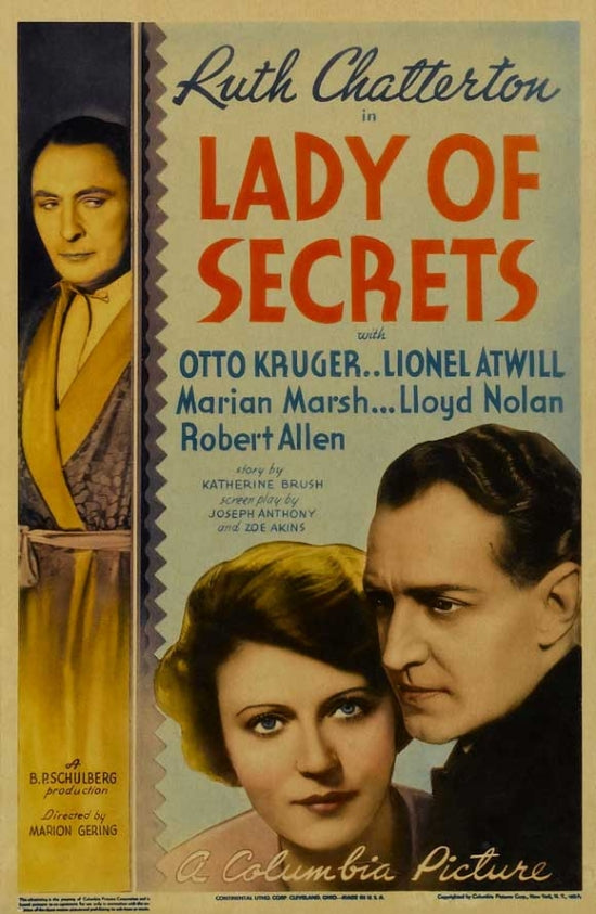 Lady of Secrets Movie Poster Print featuring classic film artwork.