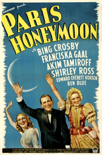 Paris Honeymoon Movie Poster Print showcasing romance and adventure.