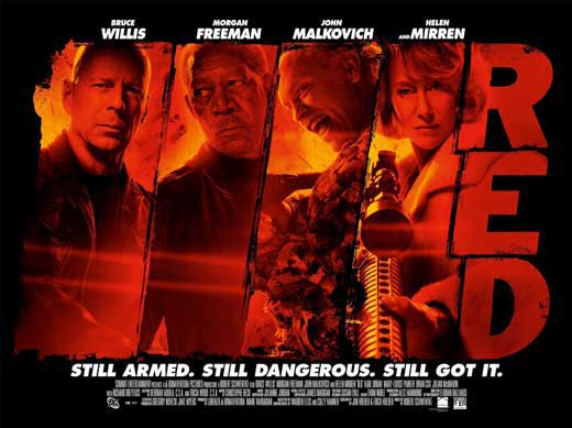 Red Movie Poster Print showcasing vibrant colors and cinematic appeal.