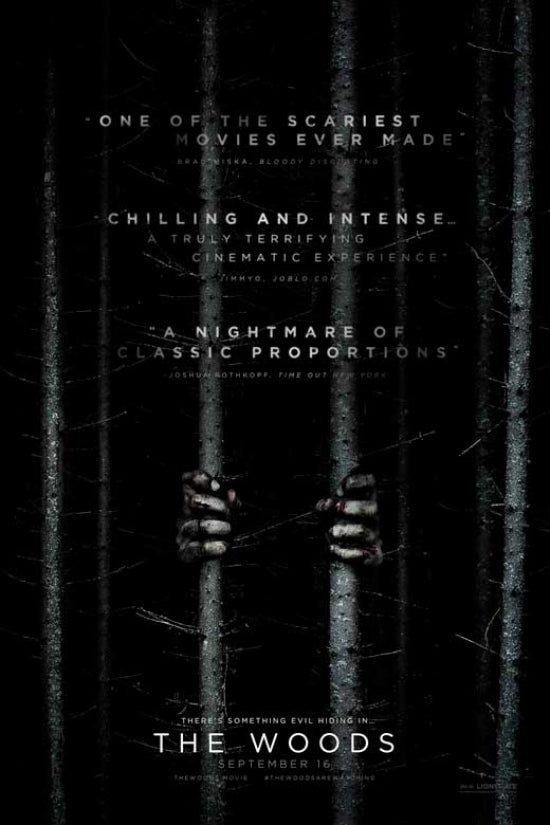 The Woods movie poster print showcasing suspenseful atmosphere.