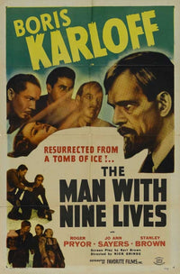 The Man with Nine Lives Movie Poster Print featuring classic film artwork.