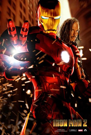 Iron Man 2 Movie Poster Print featuring iconic superhero action.