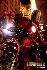 Iron Man 2 Movie Poster Print featuring iconic superhero action.