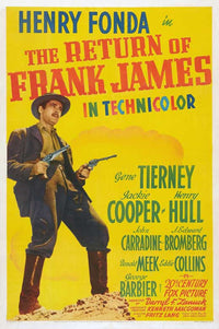 The Return of Frank James Movie Poster Print showcasing classic cinema artwork.