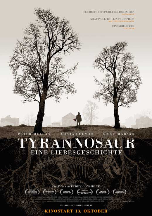 Tyrannosaur Movie Poster Print featuring a prehistoric dinosaur.