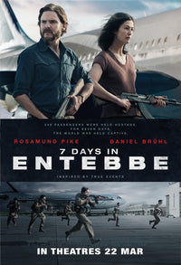7 Days in Entebbe Movie Poster Print showcasing intense drama and aviation history.