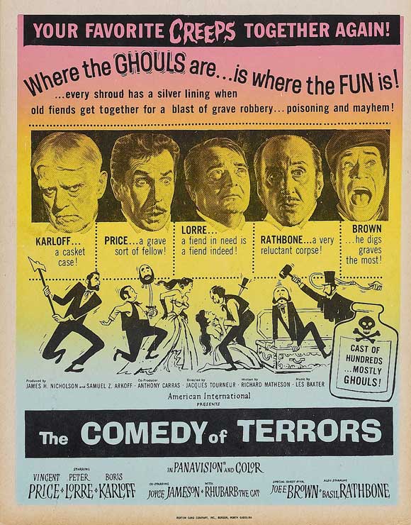 The Comedy of Terrors Movie Poster Print showcasing classic cinema artwork.