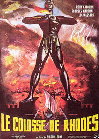 The Colossus of Rhodes Movie Poster Print featuring ancient statue artwork