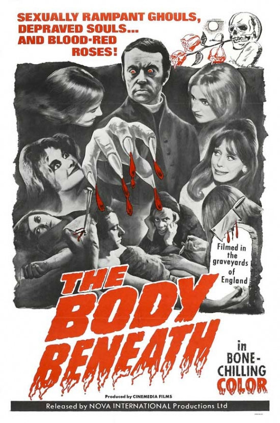 The Body Beneath movie poster print featuring horror cinema art.
