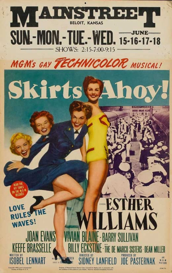 Skirts Ahoy Movie Poster Print featuring classic cinema artwork.