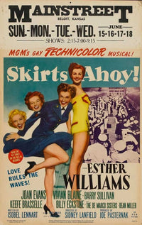 Skirts Ahoy Movie Poster Print featuring classic cinema artwork.