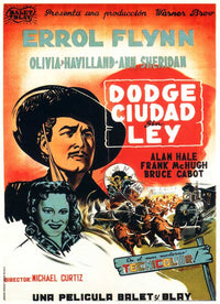 Dodge City Movie Poster Print featuring classic Western cinema