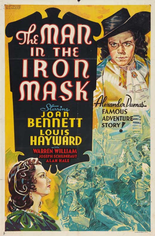 The Man in the Iron Mask Movie Poster Print featuring classic film imagery.