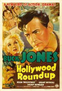 Hollywood Round-Up Movie Poster Print showcasing classic cinema imagery.