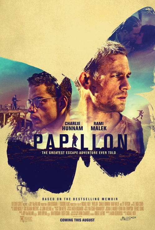 Papillon Movie Poster Print showcasing classic film artwork.
