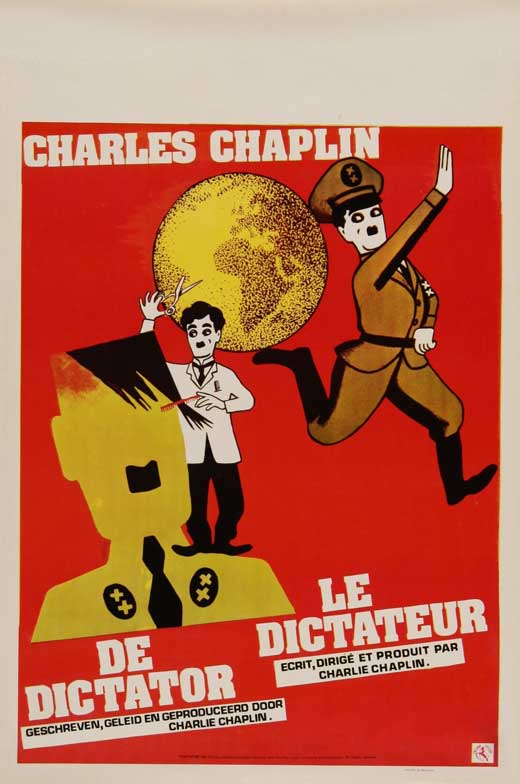 The Great Dictator Movie Poster Print featuring Charlie Chaplin.