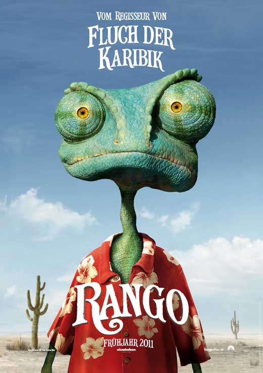 Rango Movie Poster Print featuring vibrant colors and adventurous design.