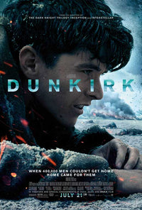 Dunkirk Movie Poster Print featuring intense WWII naval evacuation scene.