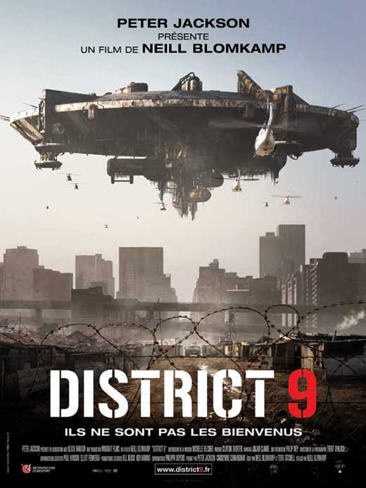 District 9 Movie Poster Print showcasing a thrilling sci-fi design.