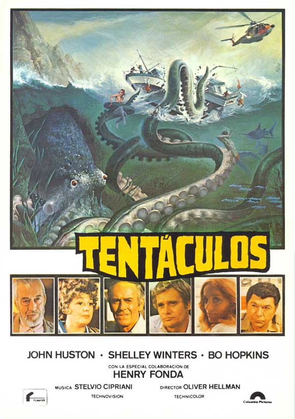 Tentacles Movie Poster Print featuring ocean horror art