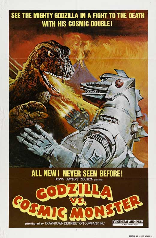 Godzilla vs. Bionic Monster Movie Poster Print showcasing vibrant imagery and thrilling design.