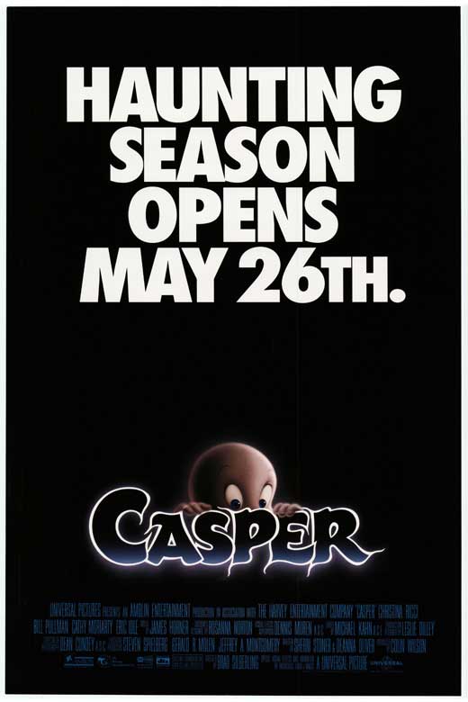 Casper Movie Poster Print featuring the friendly ghost in a whimsical design.