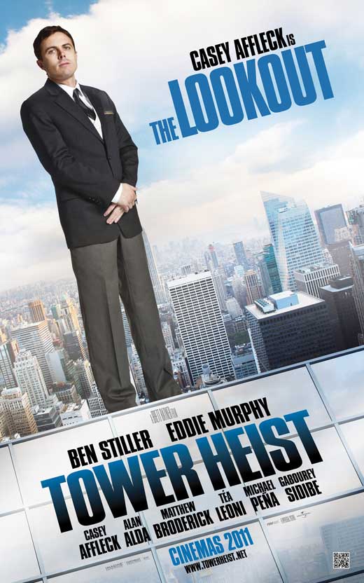 Tower Heist Movie Poster Print featuring vibrant colors and comedic theme.