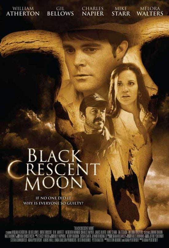 Black Crescent Moon Poster Print showcasing a celestial design