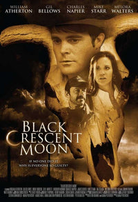 Black Crescent Moon Poster Print showcasing a celestial design