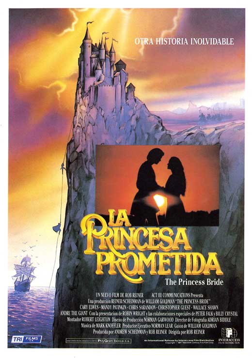 The Princess Bride movie poster print featuring iconic imagery from the classic film.