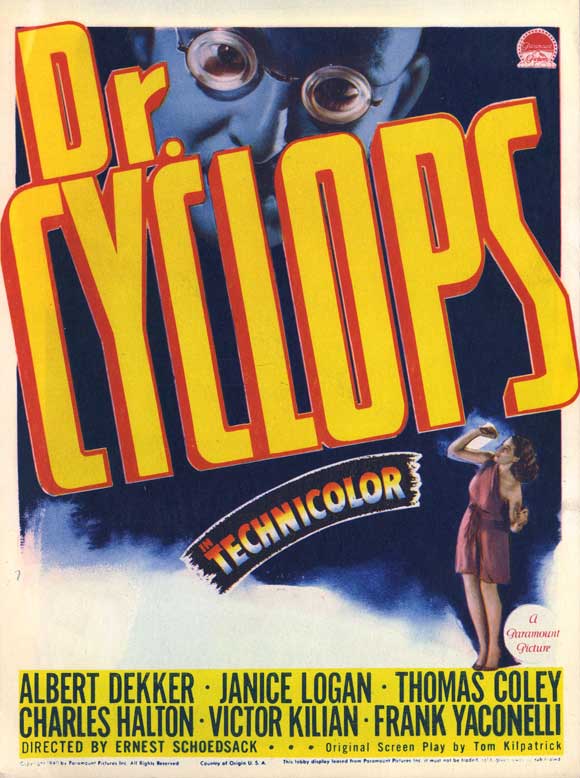 Dr. Cyclops Movie Poster Print showcasing vintage horror art.