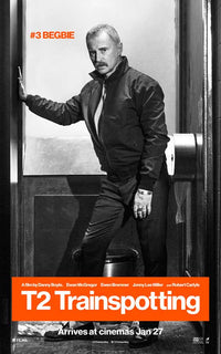 T2 Trainspotting movie poster print featuring iconic film imagery.