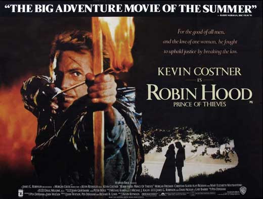 Robin Hood: Prince of Thieves Movie Poster Print showcasing adventure and heroism.