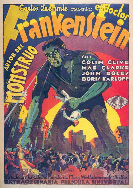 Frankenstein Movie Poster Print showcasing classic horror art.