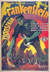 Frankenstein Movie Poster Print showcasing classic horror art.